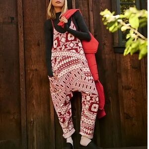 FP Movement by Free People Red and White Jumpsuit